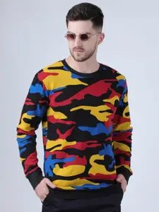 PAUSE SPORT Men Camouflage Printed Fleece Sweatshirt