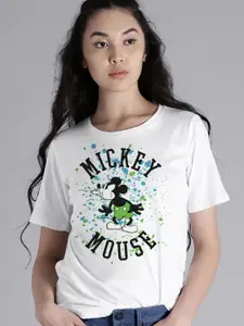 Free Authority Mickey Mouse Printed Cotton T-Shirt
