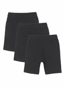 Bodycare Kids Girls Pack Of 3 Mid Rise Pure Cotton Shorts