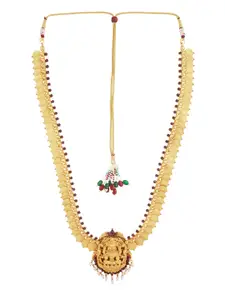 ahilya 92.5 Sterling Silver Lakshmi Coin Gold-Plated Necklace