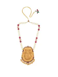 ahilya 92.5 Sterling Silver Gold-Plated Temple Necklace