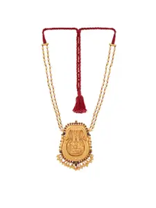 ahilya 92.5 Sterling Silver Gold-Plated Temple Necklace