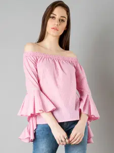 FabAlley Women Pink Checked Top