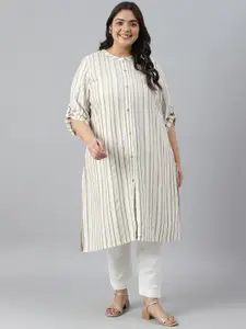 AURELIA Plus Size Striped Kurta