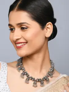 Fida Silver-Plated Oxidised Necklace