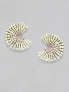 MIDASKART Circular Pearl Studs Earrings