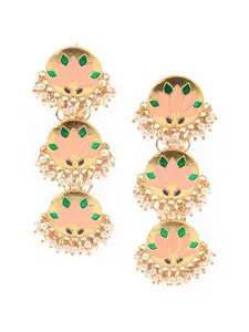 ODETTE Gold-Plated Circular Jhumkas Earrings