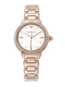 Emporio Armani Women Mother of Pearl Dial & Stainless Steel Analogue Watch AR11523
