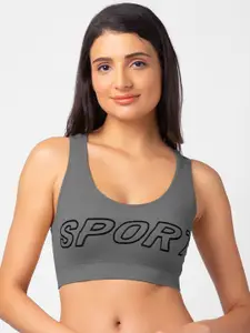 FashionRack Typography Anti-Odour Seamless Padded Cotton Sports Bra