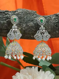 GRIIHAM Gold -Plated Contemporary Jhumkas Earrings