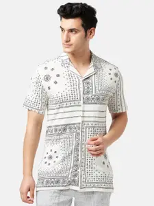 7 Alt by Pantaloons Ethnic Motifs Printed Cotton Slim Fit Casual Shirt