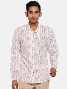 7 Alt by Pantaloons Slim Fit Vertical Striped Casual Shirt