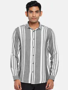 7 Alt by Pantaloons Slim Fit Striped Cotton Casual Shirt