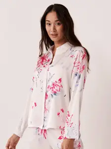La Vie en Rose Floral Printed Shirt Style Top