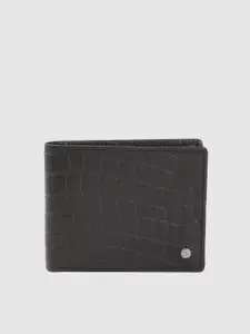 Woodland Men Croc Textured Leather Two Fold Wallet