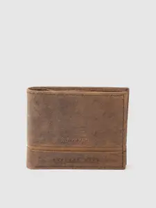 Woodland Men Brand Logo Detail Leather Two Fold Wallet