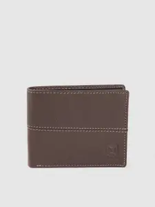 Woodland Men Textured Leather Two Fold Wallet