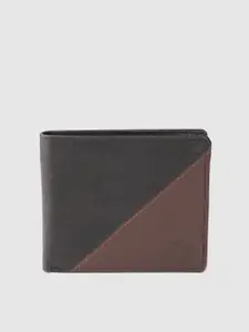 Woodland Men Colourblocked Leather Two Fold Wallet