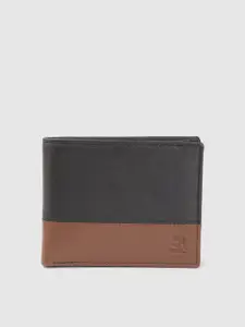 Woodland Men Colourblocked Leather Two Fold Wallet