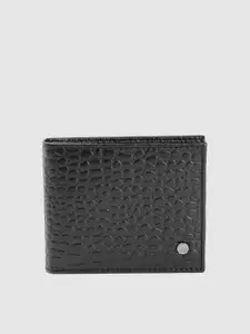 Woodland Men Croc Textured Leather Two Fold Wallet