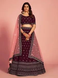 Fusionic Embroidered Semi-Stitched Lehenga & Unstitched Blouse With Dupatta