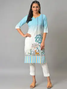 AURELIA Ethnic Motifs Printed Block Print Kurta