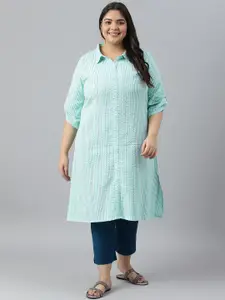 AURELIA Plus Size Striped Kurta