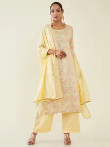 Soch Printed Embroidered With Sequinned Pure Cotton Unstitched Dress Material