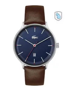Lacoste Men Brass Dial & Leather Straps Analogue Watch 2011223