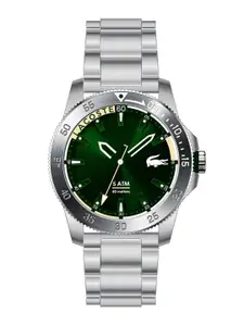 Lacoste Men Brass Dial & Stainless Steel Bracelet Style Straps Analogue Watch 2011204