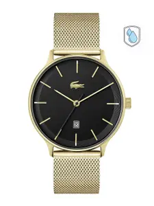 Lacoste Men Brass Dial & Stainless Steel Bracelet Style Straps Analogue Watch 2011224