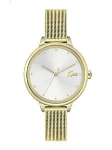 Lacoste Women Brass Embellished Dial & Stainless Steel Bracelet Style Straps Watch 2001254