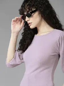 The Roadster Lifestyle Co. Ribbed Puff Sleeve Top