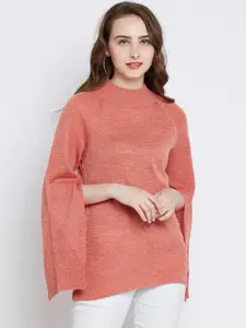 Marie Claire Women Peach-Coloured Solid Pullover