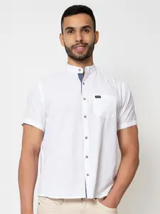 ARMISTO Premium Mandarin Collar Linen Casual Shirt