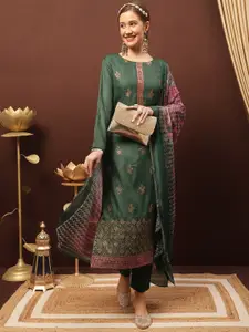 Stylee LIFESTYLE Embroidered Pure Silk Unstitched Dress Material