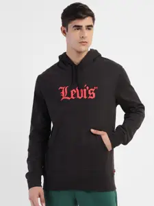 Levis Brand Logo Print Knitted Pure Cotton Hooded Sweatshirt