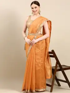 kasee Solid Organza Woven Saree