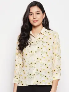 Madame Spread Collar Floral Printed Casual Shirt