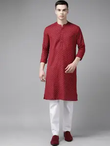 See Designs Bandhani Printed Band Collar Straight Kurta