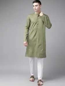 See Designs Ethnic Motifs Printed Mandarin Collar Straight Pure Cotton Kurta