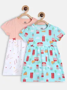 MINI KLUB Infants Girls Pack Of 2 Printed A-Line Dress