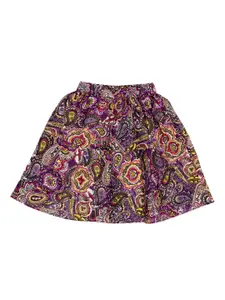 SWEET ANGEL Ethnic Motifs Printed A-Line Above Knee-Length Cotton Skirt