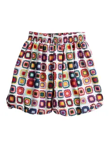 SWEET ANGEL Girls Printed Cotton Loose Fit High-Rise Outdoor Shorts