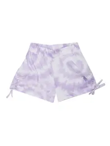 U.S. Polo Assn. Kids Girls Rouched Tie & Dye Printed Shorts