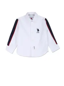 U.S. Polo Assn. Kids Boys Colourblocked Pure Cotton Casual Shirt