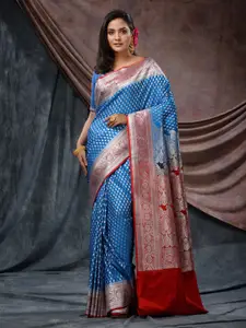 Charukriti Ethnic Motifs Woven Design Zari Handwoven Katan Silk Banarasi Saree