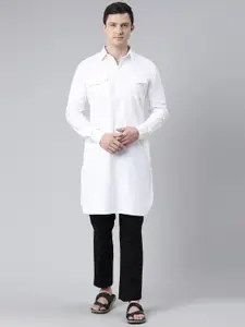Kryptic Shirt Collar Pathani Cotton Kurta