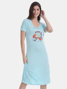 V-Mart Women Printed Cotton Round Neck Dress