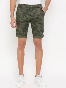 beevee Men Camouflage Printed Mid-Rise Shorts